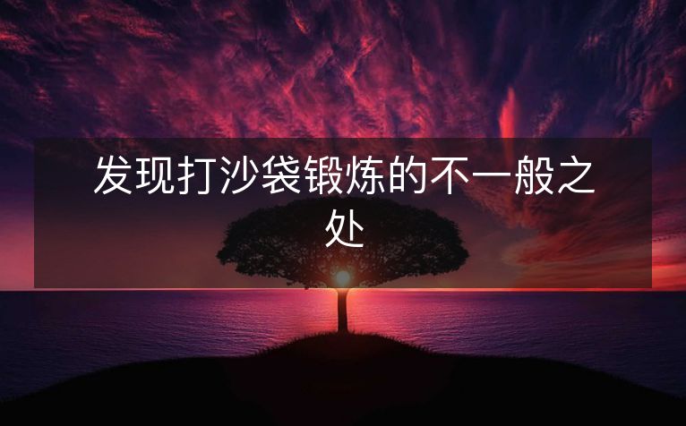 发现打沙袋锻炼的不一般之处