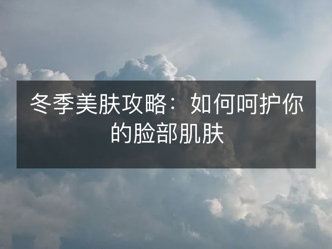 冬季美肤攻略：如何呵护你的脸部肌肤